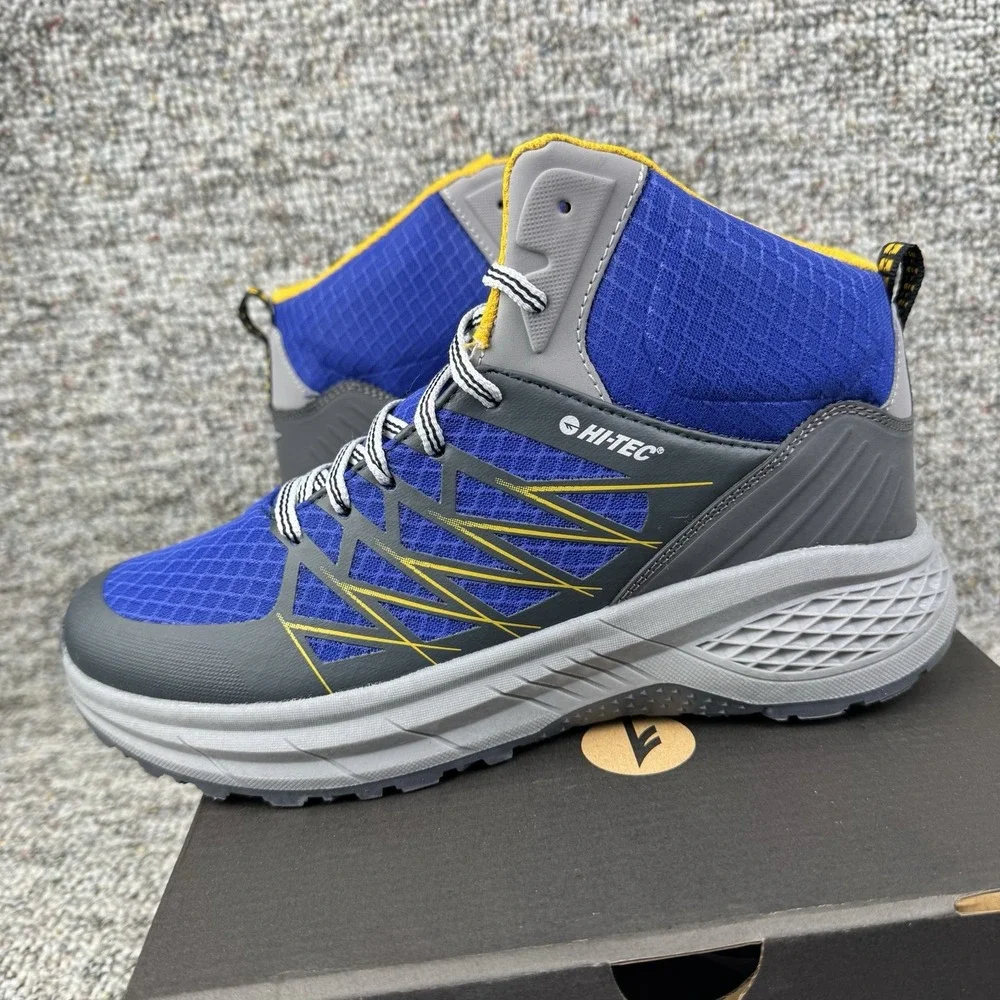 Hi-Tec Demolisher Boots Mens 9 Shoes Mid Lace Up Hiking Blue New